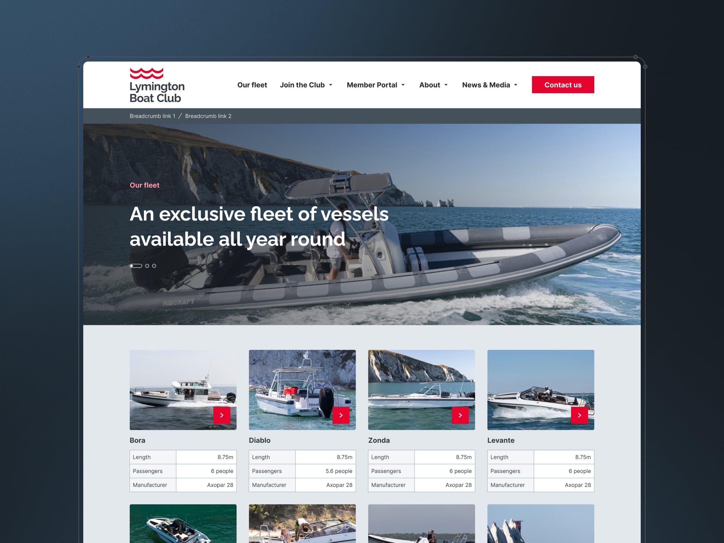 Mockup of SRC website design.